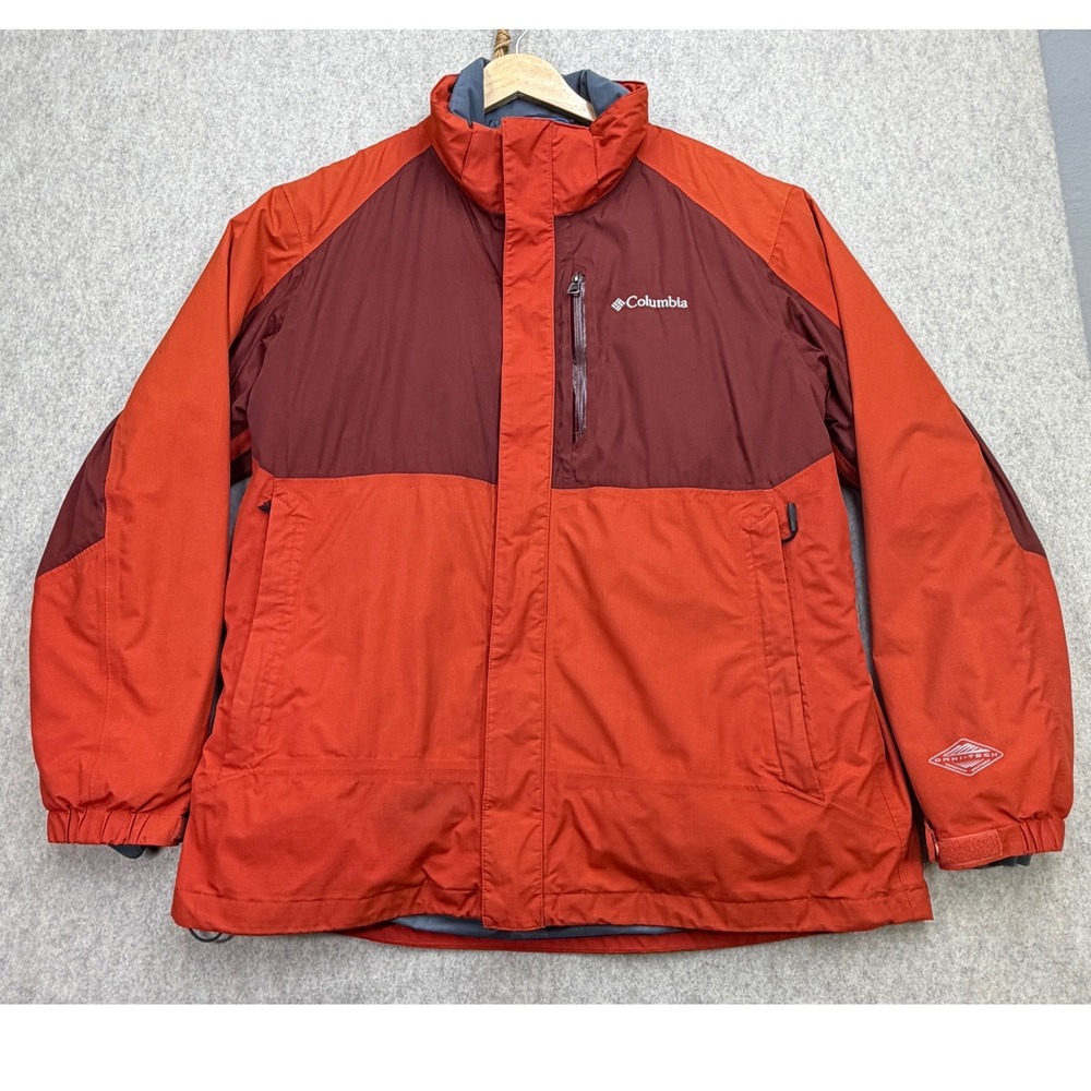 Columbia Jacket Men Large Orange Gorpcore Outdoors Interchangable Hiking Utility